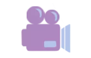 Icono de cámara de video para clases